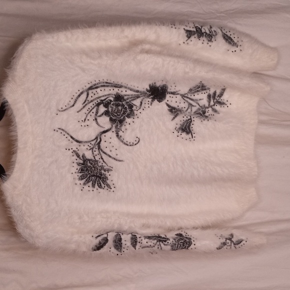 AnthropologieSleeping on Snow Sz MP Wool Blend cardigan Sweater beads em… - Picture 5 of 9